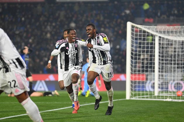Pierre Kalulu (Juventus Fc) celebrating his goal during Pisa SC vs Juventus FC, Italian soccer Serie A match in Pisa, Italy, December 27 2025  Copyright: xGianlucaxRicci IPAxSportx xipa-agency.netx xx IPA_69503574 IPA_Agency_IPA69503574