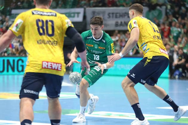 Handball DAIKIN HBL, SC DHfK Leipzig Rhein Neckar Löwen 27 12 2025 Matej Klima 13, SC DHfK Leipzig Handball, DAIKIN HBL, 1 Bundesliga, Season 2025 2026, Matchday 19 SC DHfK Leipzig vs Rhein Neckar Löwen on 27 12 2025 at the Quarterback Immobilien Arena Leipzig Copyright: xBEAUTIFULxSPORTS JanxKaeferx