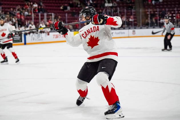 December 27, 2025, Minneapolis, Mn, Canada: Canada s Michael Hage (29) shoot on net during overtime IIHF World Junior Championship hockey action against Latvia, in Minneapolis, Saturday, Dec. 27, 2025. Canada News - December 27, 2025  - ZUMAc35_ 20251227_zaf_c35_100 Copyright: xChristopherxKatsarovx