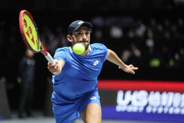 SHENZHEN, CHINA - DECEMBER 28: Valentin Vacherot of Monaco returns a shot in the Men s Singles match against Zhang Zhizhen of China on day 3 of the 2025 World Tennis Continental Cup at Shenzhen Universiade Center on December 28, 2025 in Shenzhen, Guangdong Province of China.  Copyright: xVCGx 111612320694