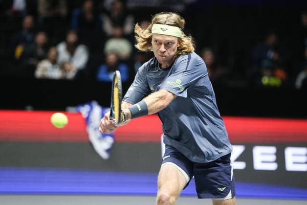 SHENZHEN, CHINA - DECEMBER 27: Andrey Rublev returns a shot in the Men s Singles match against Valentin Vacherot of Monaco on day 2 of the 2025 World Tennis Continental Cup at Shenzhen Universiade Center on December 27, 2025 in Shenzhen, Guangdong Province of China.  Copyright: xVCGx 111612226737