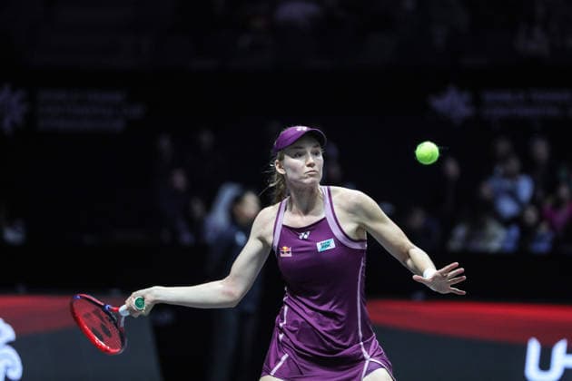 SHENZHEN, CHINA - DECEMBER 28: Elena Rybakina of Kazakhstan returns a shot in the Women s Singles match against Belinda Bencic of Switzerland on day 3 of the 2025 World Tennis Continental Cup at Shenzhen Universiade Center on December 28, 2025 in Shenzhen, Guangdong Province of China.  Copyright: xVCGx 111612321838