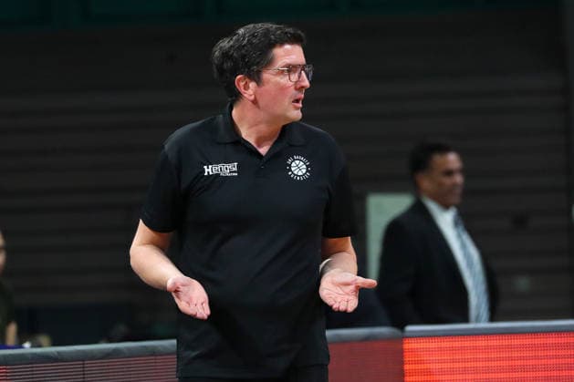 15 matchday of the Basketball 2 Bundesliga ProA in the Oberfrankenhalle in Bayreuth Season 2025 2026 BBC Bayreuth vs Uni Baskets Münster Götz Rohdewald Uni Baskets Münster Coach
