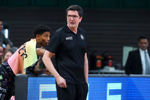 15 matchday of the Basketball 2 Bundesliga ProA in the Oberfrankenhalle in Bayreuth Season 2025 2026 BBC Bayreuth vs Uni Baskets Münster Götz Rohdewald Uni Baskets Münster Coach