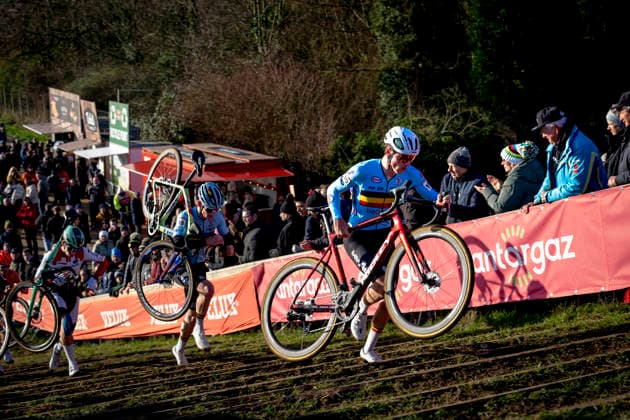 Yordi Corsus during the UCI Cyclo cross World Cup 2025 men u23 in DENDERMONDE, Belgium on 28 december 2025, photo by Marcel van Dorst EYE4images DeFodi Images