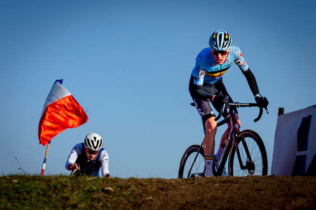 Sil de Brauwere during the UCI Cyclo cross World Cup 2025 men u23 in DENDERMONDE, Belgium on 28 december 2025, photo by Marcel van Dorst EYE4images DeFodi Images