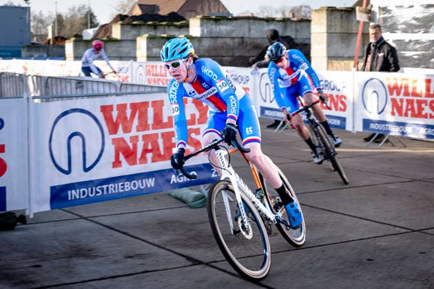Maximillian Kerl during the UCI Cyclo cross World Cup 2025 men u23 in DENDERMONDE, Belgium on 28 december 2025, photo by Marcel van Dorst EYE4images DeFodi Images
