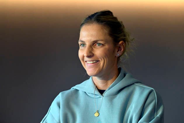 Tennis players Jiri Lehecka (not seen) and Karolina Pliskova, photo, met with journalists before their departure for Australia and the start of the new tennis season on December 28, 2025.25. (CTKxPhoto KaterinaxSulova) CTKPhotoP2025122802375  CTKPhotoP2025122802375