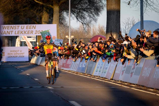 Thibau Nys BALOISE GLOWI LIONS wins de Cycls cross during the UCI Cyclo cross World Cup 2025 in DENDERMONDE, Belgium on 28 december 2025, photo by Marcel van Dorst EYE4images DeFodi Images