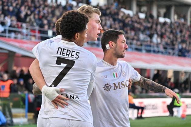 Foto IPP Felice De Martino Cremona 28 12 2025 Calcio Campionato serie A 2025-2026 Cremonese - Napoli Nella foto: Esultanza dopo il gol di Rasmus Hojlund Italy Photo Press World Copyright Cremona italy Italia ITALY  Copyright: xR4924_italyphotopressx