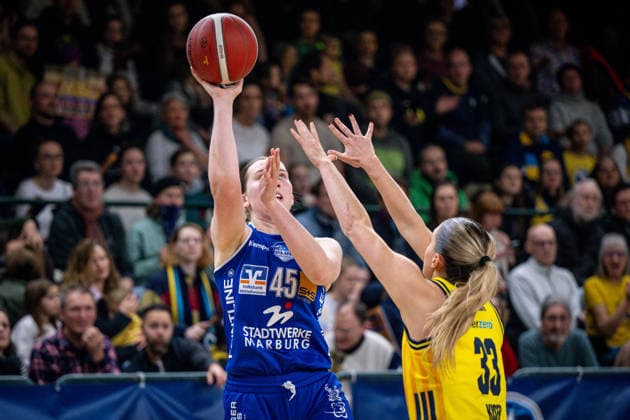 Basketball Berlin 28 12 2025 Season 2025 2026 DBBL 1 Bundesliga Alba Berlin BC Pharmaserv Marburg llyson Fertig Marburg, No 45