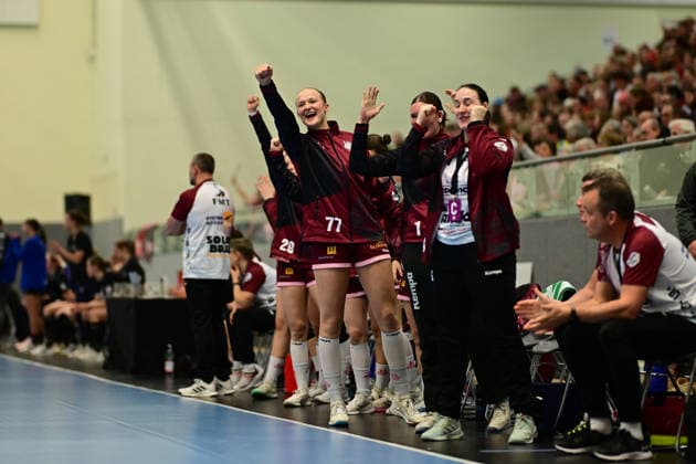 Handball I Women I Season 2025 2026 I 2 HBF I 11 Matchday I HL Buchholz 08 Rosengarten HC Leipzig I 28 12 2025 Cheers, excitement, enthusiasm, euphoria, joy, happiness, cheerfulness at HL Buchholz 08 Rosengarten Bank Hamburg CU Arena, CU Arena Niedersachsen Germany Copyright: xLobeca FelixxSchlikisx