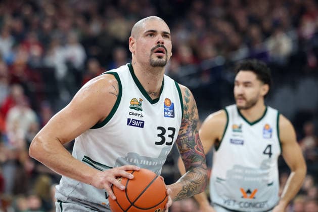 Maik Zirbes Vet Concept Gladiators Trier, 33 with ball, GER, FC Bayern Basketball vs Vet Concept Gladiators Trier, Basketball, easycredit Basketball Bundesliga, 11 Matchday, Season 2025 2026, 28 12 2025, GER, FC Bayern Basketball vs Vet Concept Gladiators Trier, Basketball, easycredit Basketball Bundesliga, 11 Matchday, Season 2025 2026, 28 12 2025 Munich Copyright: xEibner-Pressefoto JennixMaulx EP_JML