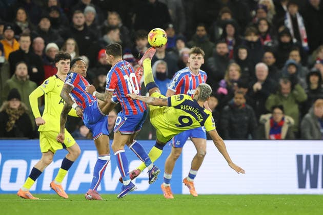 28th December 2025; Selhurst Park, Selhurst, London, England; Premier League Football, Crystal Palace versus Tottenham Hotspur; Richarlison of Tottenham Hotspur overhead kick  IanxStephen
