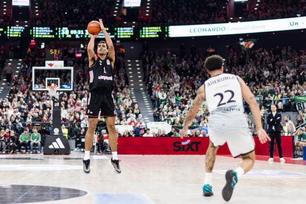 easyCredit Basketball Bundesliga FC Bayern München Vet Concept Gladiators Trier 28 12 2025 Oscar da Silva FC Bayern München, 1 in the throw, three-pointer easyCredit Basketball Bundesliga FC Bayern München Vet Concept Gladiators Trier, Munich, SAP Garden on 28 12 2025 Copyright: xBEAUTIFULxSPORTS Wunderlx