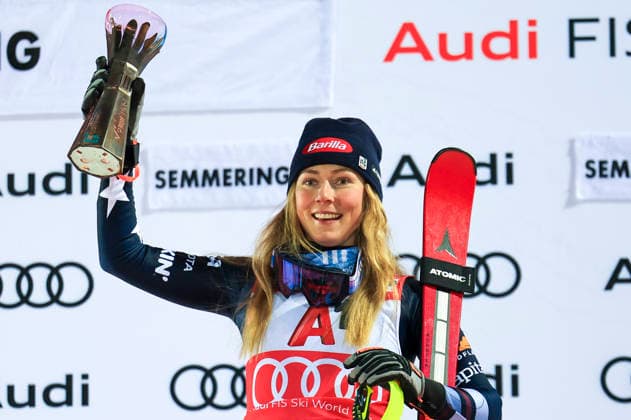 Sport Themen der Woche KW52 ALPINE SKIING - FIS WC Semmering SEMMERING,AUSTRIA,28.DEC.25 - ALPINE SKIING - FIS World Cup, slalom, ladies. Image shows the rejoicing of Mikaela Shiffrin (USA).  GEPAxpictures xWolfgangxGrebien