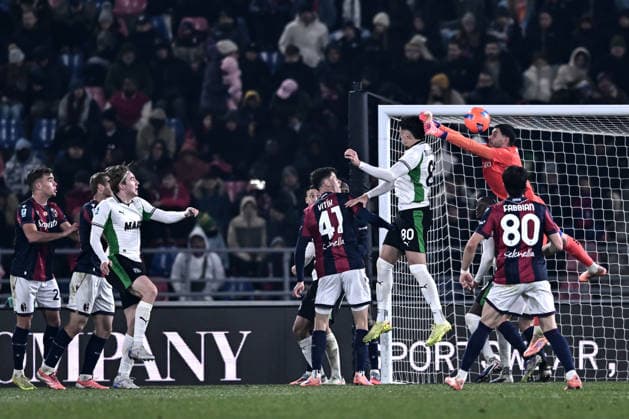 Mp Bologna 28 12 2025 - campionato di calcio serie A Bologna-Sassuolo foto Matteo Papini Image nella foto: gol Tarik Muharemovic 