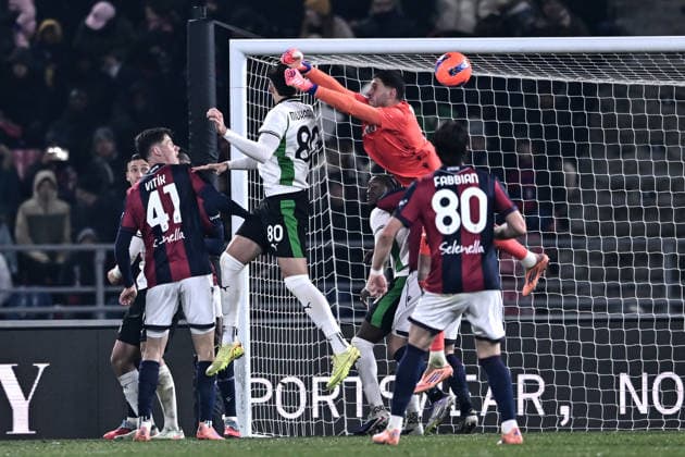 Mp Bologna 28 12 2025 - campionato di calcio serie A Bologna-Sassuolo foto Matteo Papini Image nella foto: gol Tarik Muharemovic 