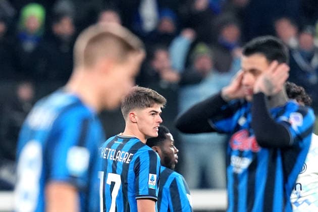 Atalanta s Charles De Ketelaere , Atalanta™s Gianluca Scamacca during the Serie A soccer match between Atalanta and Inter at the New Balance Stadium in Bergamo , north Italy - Sunday , December 28 , 2025. - Soccer .  Copyright: xSpada LaPressex