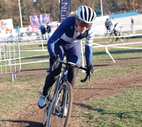 28 12 2025 Cycling Darmstadt cyclo-cross race at the velodrome here Elite women Winner bib number 3 Lisa Heckmann VC Darmstadt Darmstadt Hesse Germany