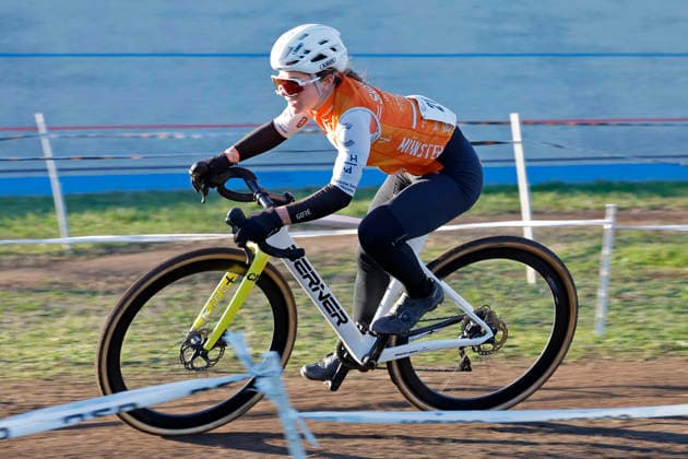 28 12 2025 Cycling Darmstadt Cyclo Cross race at the Radrennbahn in preparation for the DM German Championships in Bensheim 10 11 1 202 here Women U23 start number 21 Liv Hackbarth Sienna Garden Racing Women Darmstadt Hesse Germany