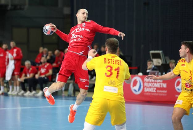 Croatia v North Macedonia: Friendly match Ivano Pavlovic of Croatia shoots during the friendly handball match between Croatia and North Macedonia at Zatika Hall od December 28, 2025. in Porec, Croatia.  SasaxMiljevic PIXSELL