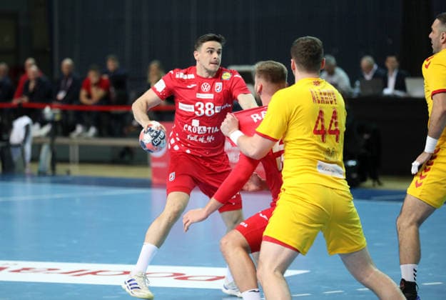 Croatia v North Macedonia: Friendly match Ante Ivankovic of Croatia during the friendly handball match between Croatia and North Macedonia at Zatika Hall od December 28, 2025. in Porec, Croatia.  SasaxMiljevic PIXSELL