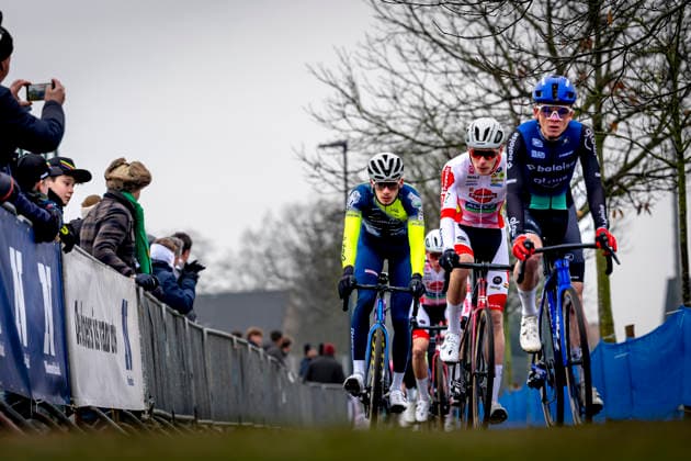 David Haverdings BALOISE GLOWI LIONS, Viktor Vandenberghe PAUWELS SAUZEN ALTEZ INDUSTRIEBOUW CT during the XÂ²O Badkamers Trofee 2025 men U23 in LOENHOUT, Belgium on 29 december 2025, photo by Marcel van Dorst EYE4images DeFodi Images