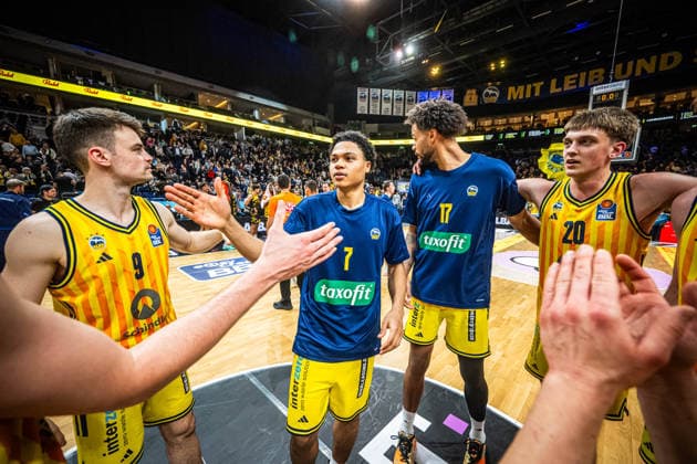 Basketball Berlin 29 12 2025 Season 2025 2026 EasyCredit BBL 1 Bundesliga Men, Men Alba Berlin MHP RIESEN Ludwigsburg Jack Kayil Alba Berlin, No 07 Jonas Mattisseck Alba Berlin, No 09