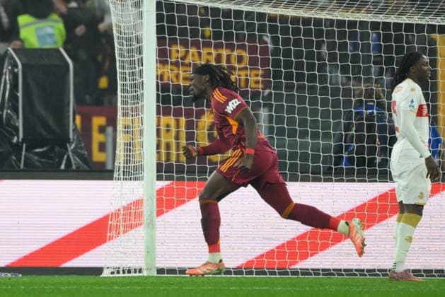 Romaâ??s Manu Koneâ?? celebrates after scoring the goal 2-0 during the Italian Football Championship League A Enilive 2025 2026 match between AS Roma vs Genoa CFC at the Olimpic Stadium in Rome on 29 December 2025.  Copyright: xFabrizioxCorradetti IPAxSportx xipa-agency.netx xx IPA_69546148 IPA_Agency_IPA69546148