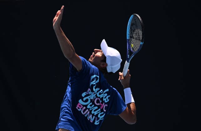BRISBANE INTERNATIONAL 2026 PREVIEW, Alexei Popyrin of Australia in action during a training session ahead of the Brisbane International 2026 at Pat Rafter Arena in Brisbane, Queensland, Tuesday, December 30, 2025. ( NO ARCHIVING Brisbane Queensland Australia  Copyright: xDarrenxEnglandx 20251230173727181670