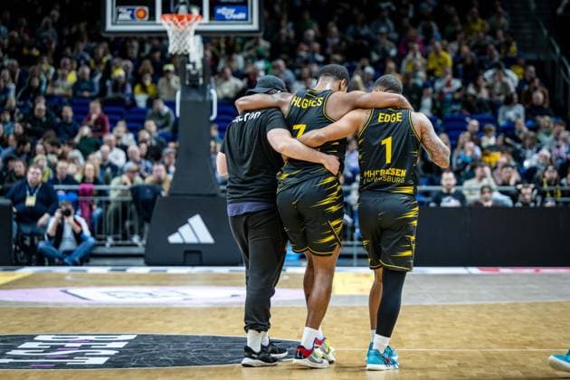 Basketball Berlin 29 12 2025 Season 2025 2026 EasyCredit BBL 1 Bundesliga Men, Men Alba Berlin MHP RIESEN Ludwigsburg Elijah Hughes Ludwigsburg, No 07 injured