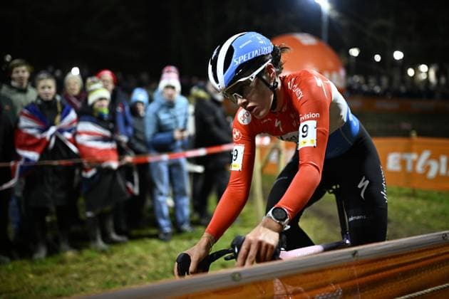 Luxembourgian Marie Schreiber pictured in action during the women elite race of Diegem Cross cyclocross cycling event, Tuesday 30 December 2025 in Diegem, stage 6 8 in the Superprestige cyclocross cycling competition. JASPERxJACOBS  x152412540x