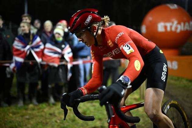 Dutch Aniek Van Alphen pictured in action during the women elite race of Diegem Cross cyclocross cycling event, Tuesday 30 December 2025 in Diegem, stage 6 8 in the Superprestige cyclocross cycling competition. JASPERxJACOBS  x152412626x