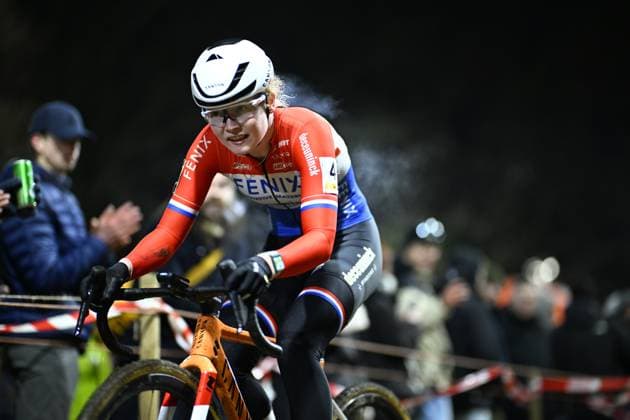 Dutch Puck Pieterse pictured in action during the women elite race of Diegem Cross cyclocross cycling event, Tuesday 30 December 2025 in Diegem, stage 6 8 in the Superprestige cyclocross cycling competition. JASPERxJACOBS  x152415464x