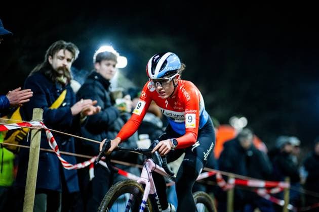 Luxembourgian Marie Schreiber pictured in action during the women elite race of Diegem Cross cyclocross cycling event, Tuesday 30 December 2025 in Diegem, stage 6 8 in the Superprestige cyclocross cycling competition. JASPERxJACOBS  x152455450x
