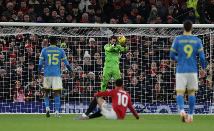 30th December 2025; Old Trafford, Manchester, England; Premier League Football, Manchester United, ManU versus Wolverhampton Wanderers; Goalkeeper Jose Sa of Wolverhampton Wanderers makes a save  RogerxEvans