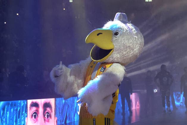 DEU, easyCredit BBL, ALBA vs Loewen Braunschweig, 31 12 2025, Uber Arena, Berlin, DEU, easyCredit BBL, ALBA vs Loewen Braunschweig, in the picture ALBA mascot nordphotoxGmbHx xEngler nph00076