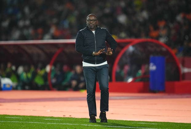 Thierry Mouyouma Gabon looks on during the Africa Cup Of Nations match between Gabon and Ivory Coast at Marrakesh Stadium on December 31, 2025 in Marrakech, Morocco Photo by Thor Wegner DeFodi Images