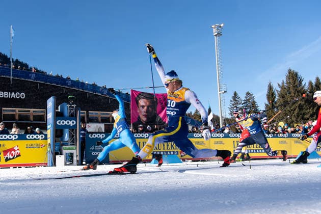 260101 Federico Pellegrino of Italy and Edvin Anger of Sweden compete in the men s 20km classic technique pursuit during day 5 of Tour de Ski on January 1, 2026 in Toblach. Photo: Maxim Thore BILDBYRAN kod MT MT0937 skidor cross-country skiing langrenn tour de ski herr bbeng tour de ski 2025 2026 25 26 jaktstart sverige *** 260101 Federico Pellegrino of Italy and Edvin Anger of Sweden compete in the men s 20km classic technique pursuit during day 5 of Tour de Ski on January 1, 2026 in Toblach Photo Maxim Thore BILDBYRAN kod MT MT0937 skidor cross country skiing langrenn tour de ski herr bbeng tour de ski 2025 2026 25 26 jaktstart sverige  Copyright: MAXIMxTHORE BB260101MT095
