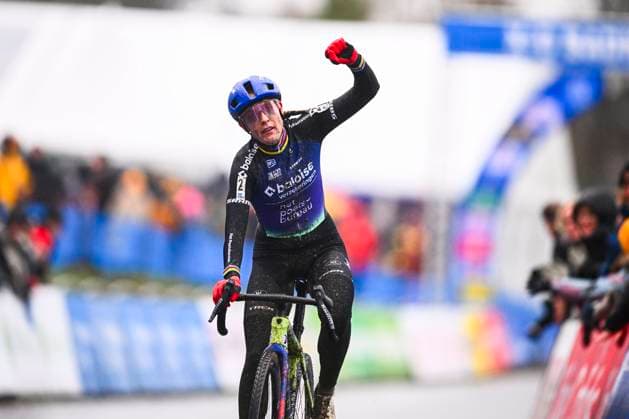 X2O Badkamers Trofee 2025-2026 Baal BAAL, BELGIUM - JANUARY 01 : Brand Lucinda (NED) of Baloise Glowi Lions celebrating her victory during the 6th leg of the GP Sven Nys X2O Badkamers Trofee 2025-2026 a cyclocross race for Men Elite on January 1, 2026 in Baal, Belgium, 01 01 2026 ( Baal Belgium  Copyright: xGvgx