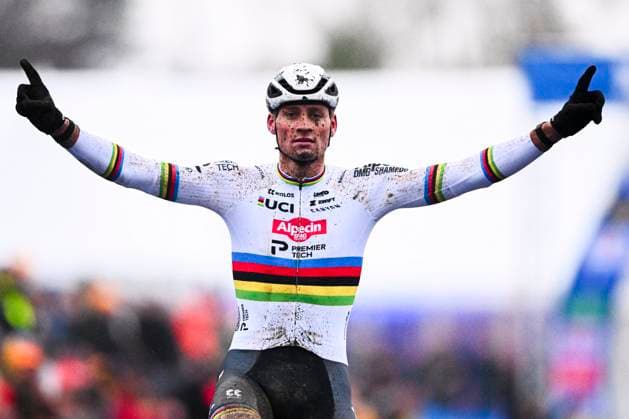 X2O Badkamers Trofee 2025-2026 Baal BAAL, BELGIUM - JANUARY 01 : Van Der Poel Mathieu (NED) of Alpecin-Deceuninck celebrating his victory during the 6th leg of the GP Sven Nys X2O Badkamers Trofee 2025-2026 a cyclocross race for Men Elite on January 1, 2026 in Baal, Belgium, 01 01 2026 ( Baal Belgium  Copyright: xGvgx