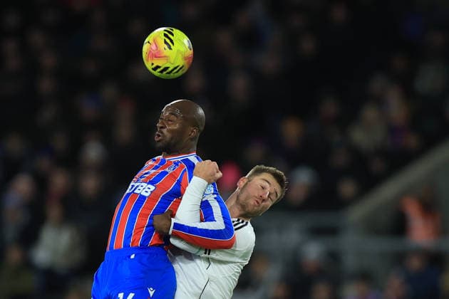 Crystal Palace v Fulham, Premier League Crystal Palace forward Jean-Phillipe Mateta (14) held by Fulham defender Joachim Andersen (5) during the Premier League match between Crystal Palace and Fulham at Selhurst Park, London, UK on 1 January 2026. London Selhurst Park Greater London UK Editorial use only DataCo restrictions apply See www.football-dataco.com , Copyright: xSimonxRoex PSI-23503-0022