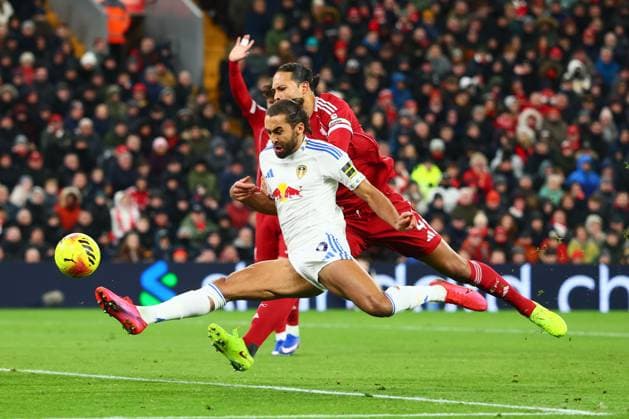 Dominic Calvert-Lewin of Leeds United has his goal disallowed Liverpool v Leeds United, Premier League, Football, Anfield, Liverpool, UK - 01 Jan 2026Liverpool Anfield United Kingdom EDITORIAL USE ONLY No use with unauthorised audio, video, data, fixture lists, club league logos or live services. Online in-match use limited to 120 images, no video emulation. No use in betting, games or single club league player publications.  Copyright: xPaulxCurrie Shutterstockx 16216359bu