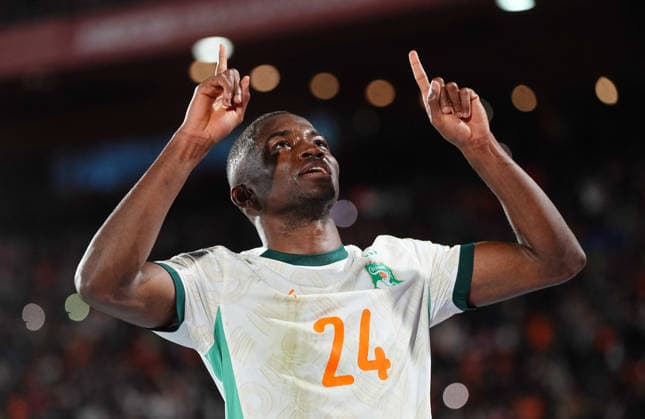 Bazoumana Toure (Ivory Coast) celebrate during the Africa Cup Of Nations match between Gabon and Ivory Coast at Marrakesh Stadium on December 31, 2025 in Marrakech, Morocco. (Photo by Thor Wegner DeFodi Images) - *** Bazoumana Toure Ivory Coast celebrate during the Africa Cup Of Nations match between Gabon and Ivory Coast at Marrakesh Stadium on December 31, 2025 in Marrakech, Morocco Photo by Thor Wegner DeFodi Images