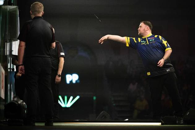 1st January 2026, Alexandra Palace, London, England; 2025 PDC Paddy Power World Darts Championship Day Eighteen; Luke Littler in action on the oche in his quarter final match against Krzysztof Ratajski  GodfreyxPitt