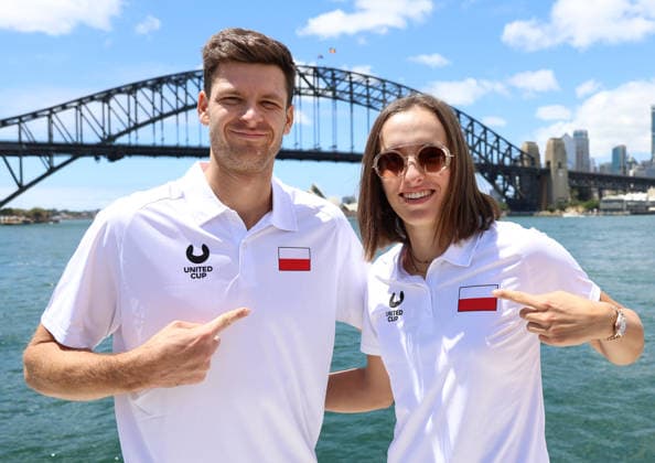 Tennis, United Cup in Sydney, Team Poland photo shoot with Iga Swiatek