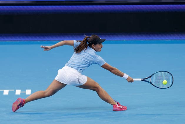 TENNIS UNITED CUP PERTH, Maria Lourdes Carle of Argentina in action during the United Cup 2026 day one doubles match between Argentina v Spain at RAC Arena in Perth, Friday, January 2, 2026. ( NO ARCHIVING, EDITORIAL USE ONLY PERTH WESTERN AUSTRALIA AUSTRALIA  Copyright: xRICHARDxWAINWRIGHTx 20260102150512718065