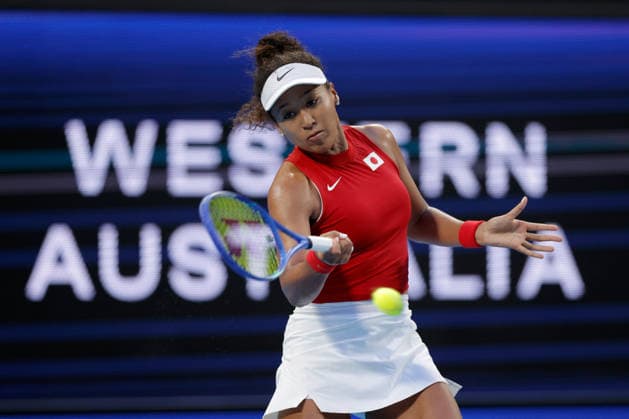 TENNIS UNITED CUP PERTH, Naomi Osaka of Japan in action against Maria Sakkari of Greece during the United Cup day one match between Greece and Japan at RAC Arena in Perth, Friday, January 2, 2026. ( NO ARCHIVING, EDITORIAL USE ONLY PERTH WESTERN AUSTRALIA AUSTRALIA  Copyright: xRICHARDxWAINWRIGHTx 20260102176464803669
