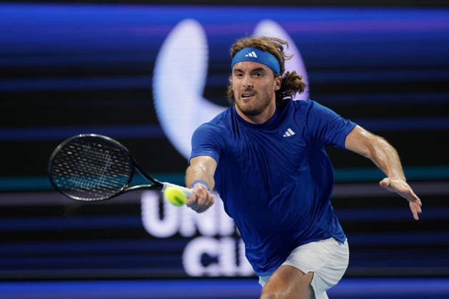 TENNIS UNITED CUP PERTH, Stefanos Sakellaridis of Greece in action against Shintaro Mochizuki of Japan during the United Cup day one match between Greece and Japan at RAC Arena in Perth, Friday, January 2, 2026. ( NO ARCHIVING, EDITORIAL USE ONLY PERTH WESTERN AUSTRALIA AUSTRALIA  Copyright: xRICHARDxWAINWRIGHTx 20260102187383905025